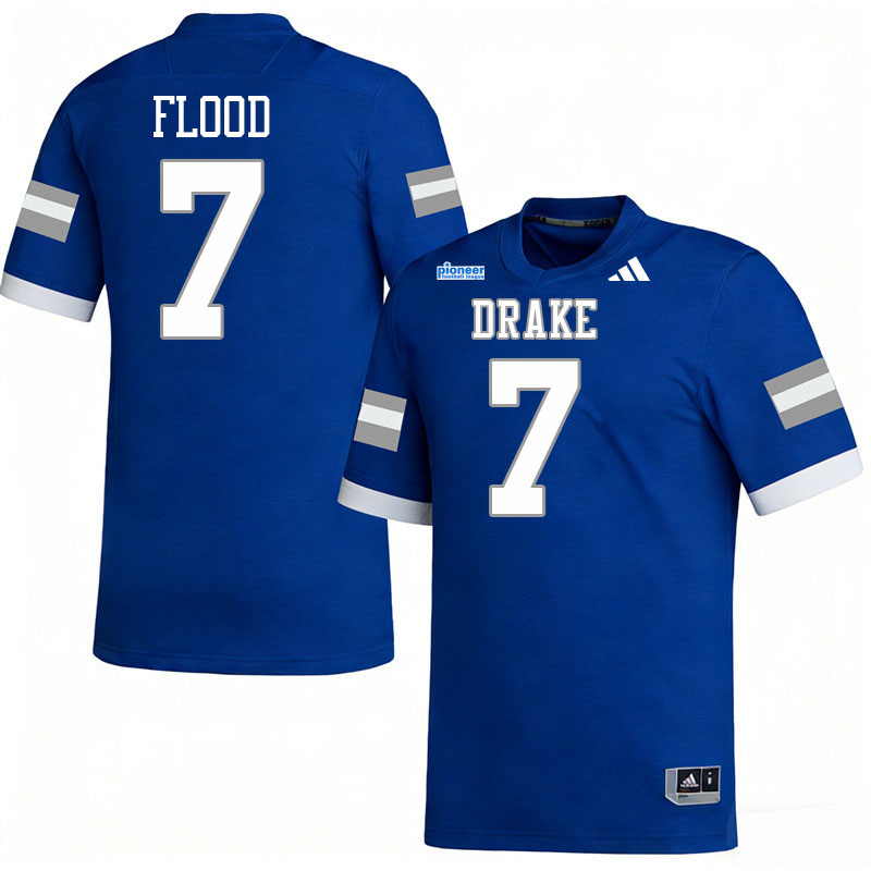 Drake Bulldogs #7 J.R. Flood College Football Jerseys,Uniforms-Blue